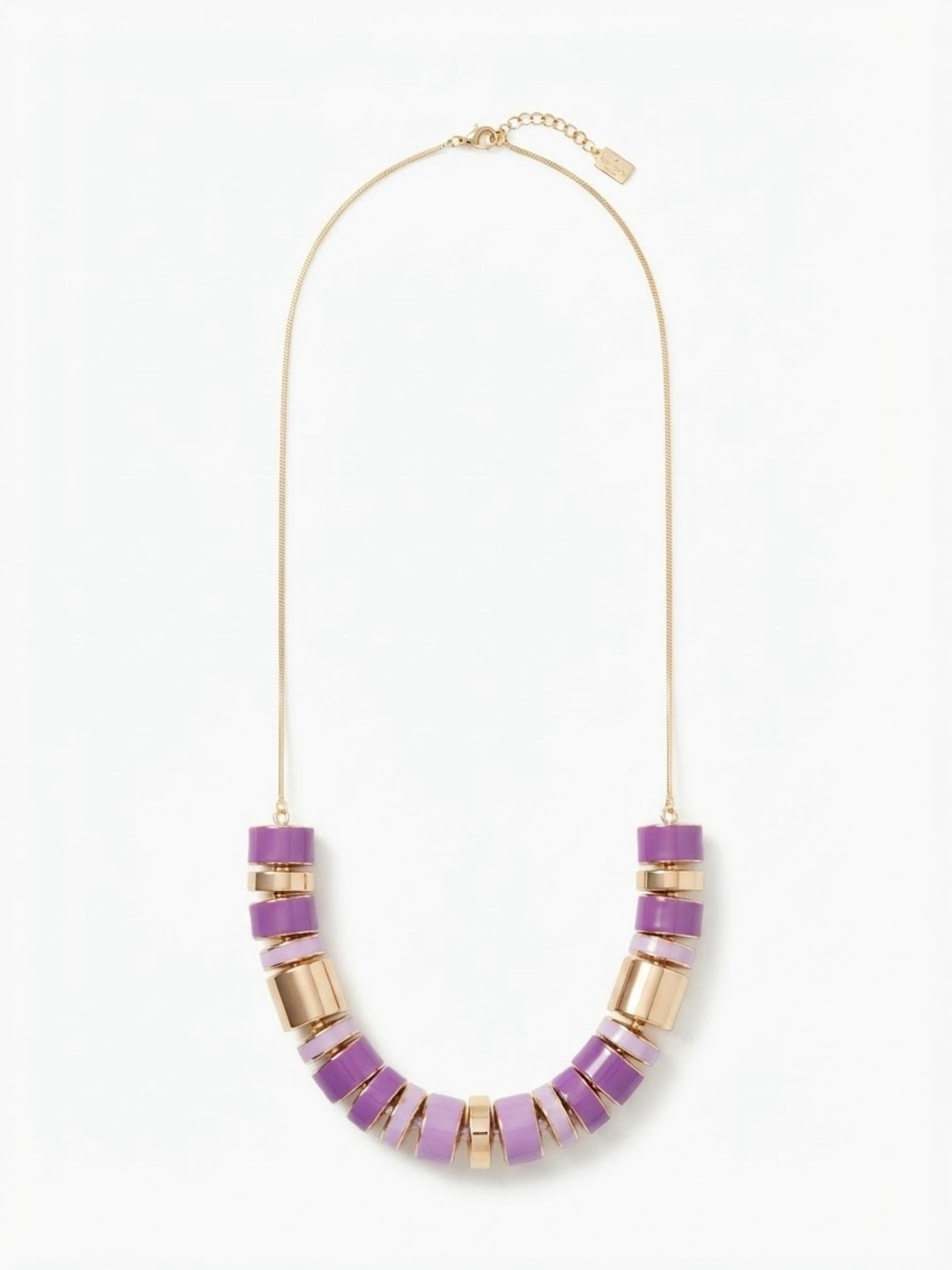Kate Spade Purple Enamel Tube Bead Statement Necklace